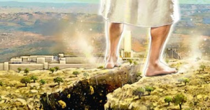 jesus pisando no monte das oliveiras